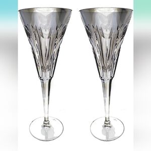 Waterford Crystal Set Of 2 Champagne Flutes Millennial Love Hearts